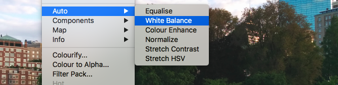 Automatic white-balance correction in GIMP
