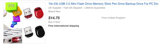 Fake USB Flash Drives on eBay