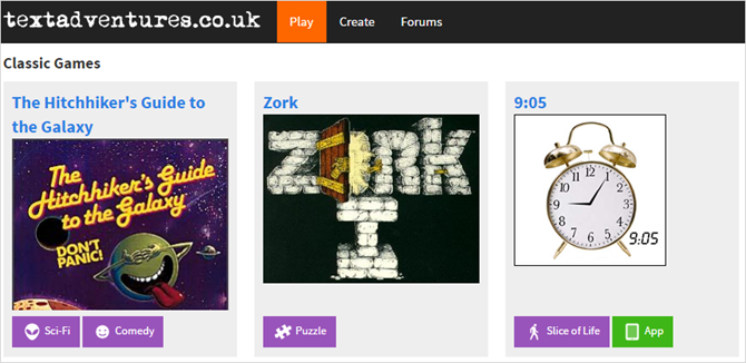 Play online text adventures